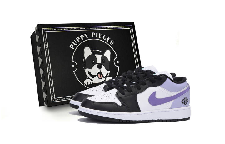 Jordan Jordan Air Jordan 1 Low Kids' Skateboarding Shoes Black Purple Teenagers