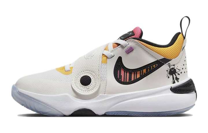 Nike Nike Team Hustle D 11 PS Slip Resistant Cushioning Low top Children's Basketball Shoes White Kids'