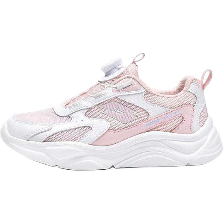 LOTTO Star Speed 2.0 Slip Resistant, Abrasion Resistant, Breathable Low top Running Shoes Ivory White/Mu Xi Pink Kids'