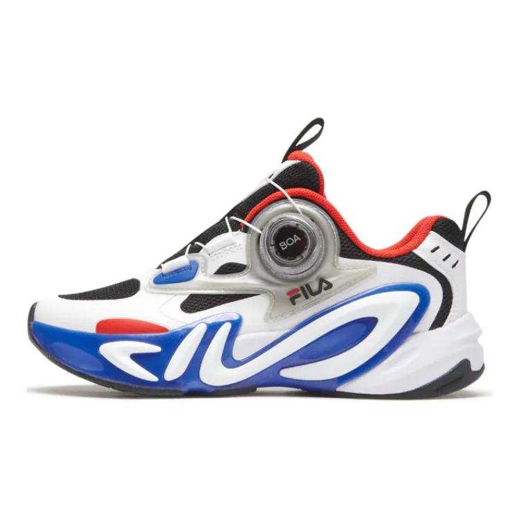 FILA KIDS MIND7 Comfortable Abrasion Resistant Low top Kids Lifestyle Shoes Black White Blue Unisex
