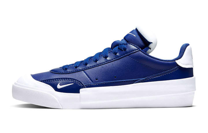 Nike Nike Drop Type PRM Synthetic Leather Low top Skateboard Shoes Blue White Unisex
