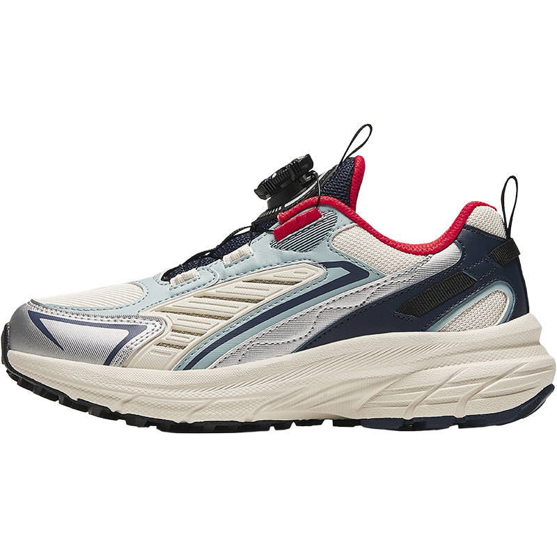 Antakids Explore The Wild Synthetic Leather, Textile Comfortable Low top Running Shoes Gray Silver Blue Teenagers