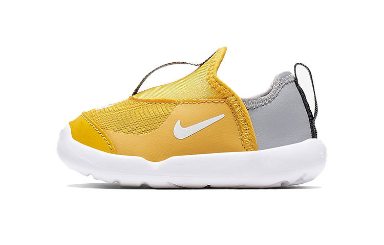 Nike Nike Lil' Swoosh Slip Resistant Cushioning Low top Toddler Shoes Yellow Gray Infant And Toddler