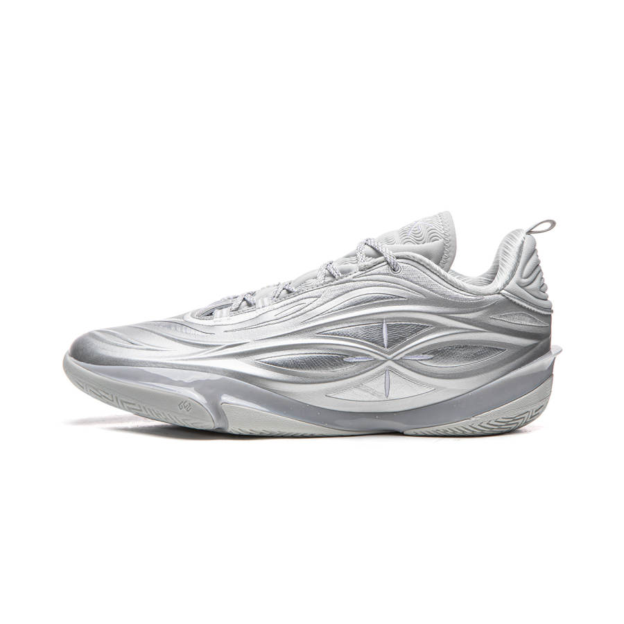 Li-Ning Li Ning Cushioning Slip Resistant Abrasion Resistant Breathable Rebound Grip Low top Basketball Shoes Men's Silver