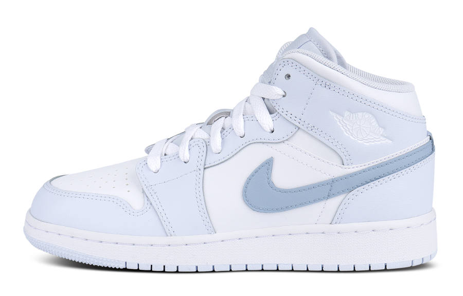 Jordan Jordan AJ1 Mid top Children's Basketball Shoes Light Blue Teenagers