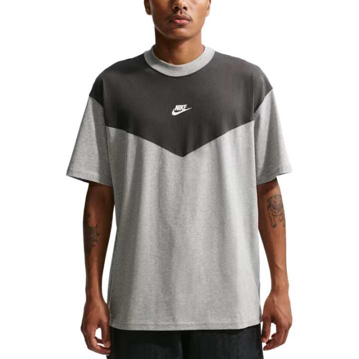 Nike Nike Sportswear T Shirts Men's Dark Gray Juniper Gray Crew Neck