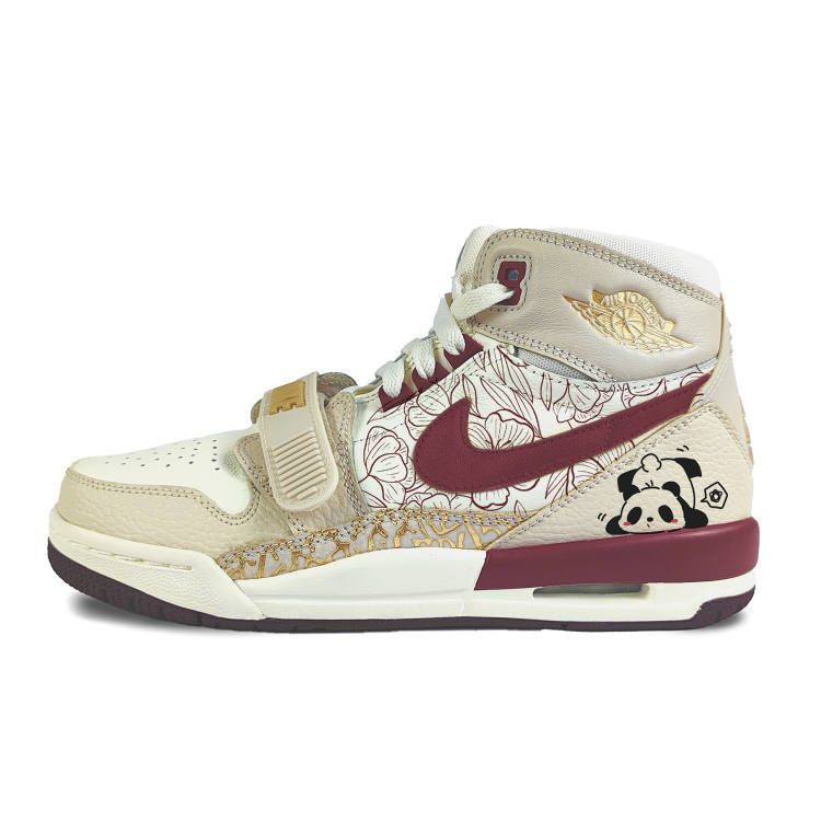 Jordan Jordan Legacy 312 Slip Resistant Abrasion Resistant High top Children's Basketball Shoes Ecru Teenagers
