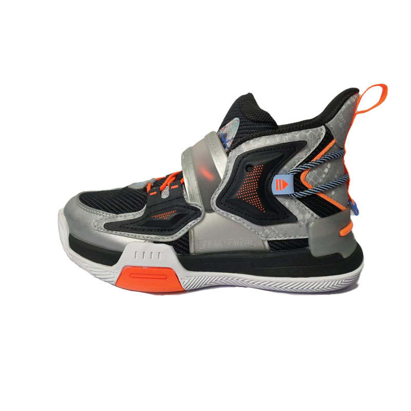 PEAK Tai Ji1.0 Slip Resistant Abrasion Resistant Low top Basketball Shoes Black Silver Kids'