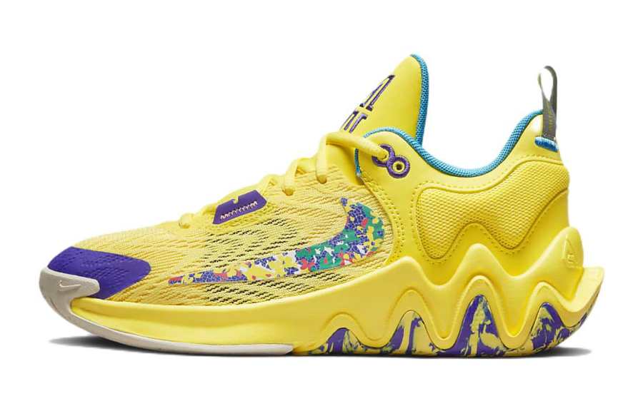 Nike Nike Giannis Immortality 2 Slip Resistant Cushioning Abrasion Resistant Low top Basketball Shoes Yellow Purple Unisex