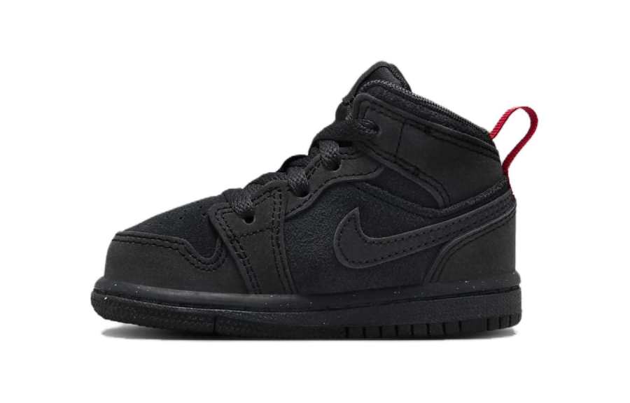 Jordan Baby Jordan Air Jordan 1 Mid Se Slip Resistant, Abrasion Resistant, Breathable, Balance High top Toddler Shoes Black