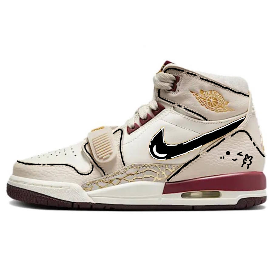 Jordan Jordan Legacy 312 High top Children's Basketball Shoes Beige Teenagers