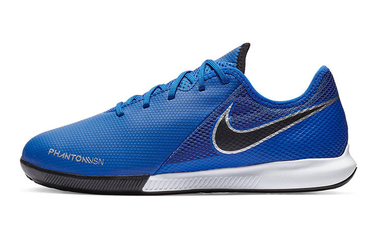 Nike Nike JR Phantom VSN Academy IC Slip Resistant Cushioning Abrasion Resistant Low top Kids' Soccer Shoes Blue Black Kids'