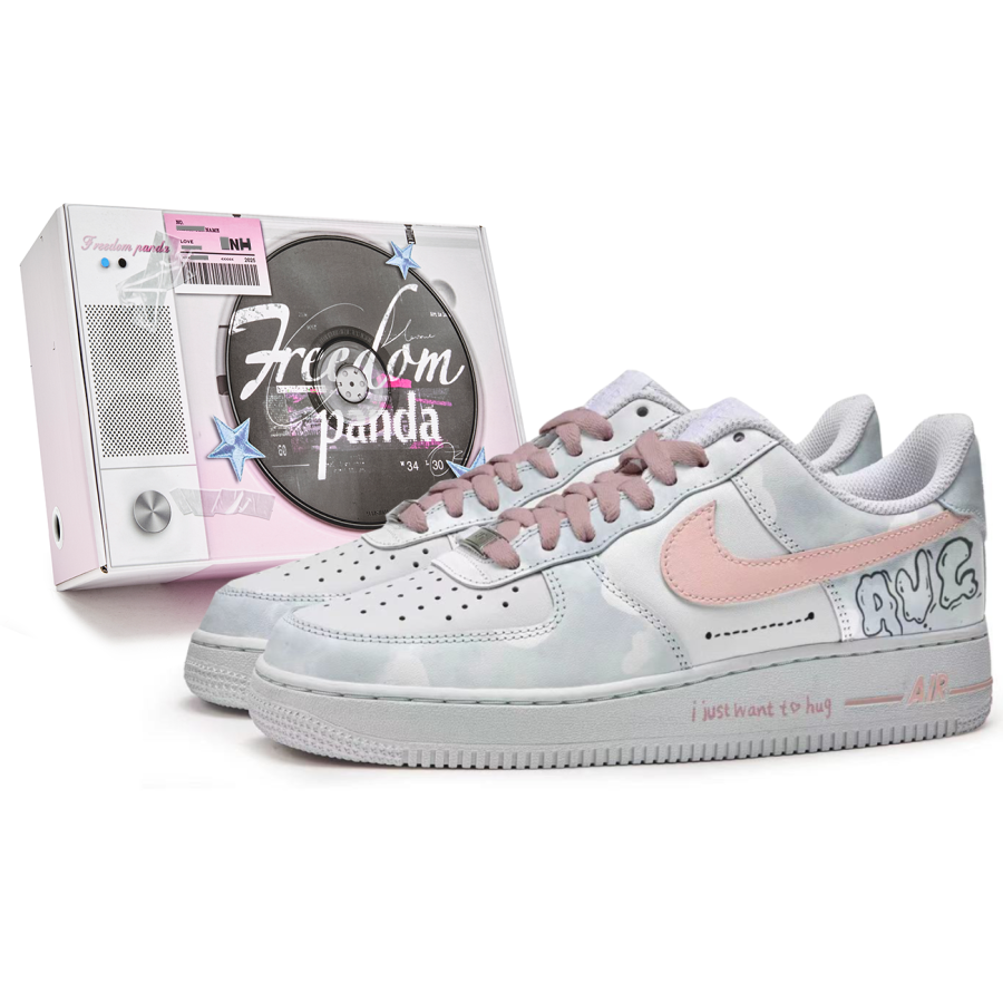 Nike Nike Air Force 1 LE Slip Resistant Slip Resistant Low top Kids' Skateboarding Shoes Gray White Teenagers