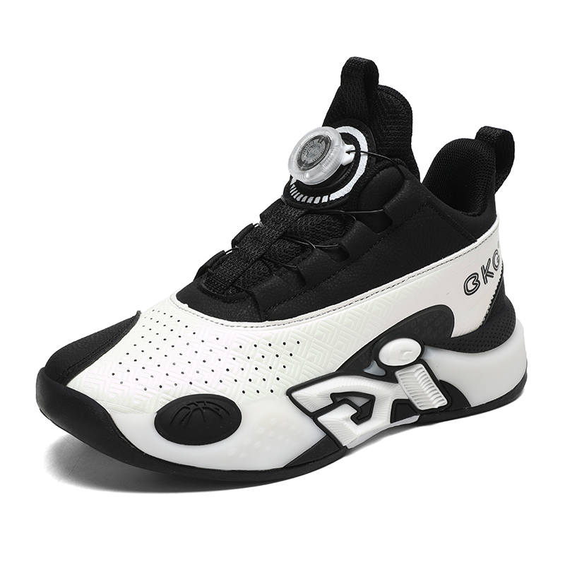 BKG Synthetic Leather, Textile Cushioning Abrasion Resistant Breathable Basketball Shoes Kids'