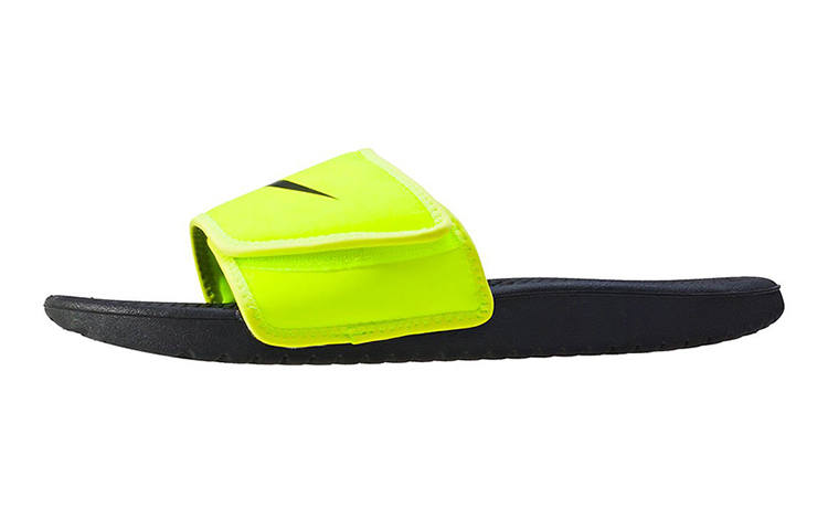 Nike Nike Kawa Slip Resistant Abrasion Resistant Slip Resistant Abrasion Resistant Slippers Black Green Kids'