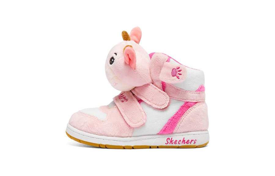 Skechers Girls Anti Kick Cushioning High top Baby & Toddler Shoes White Light Pink Infant And Toddler