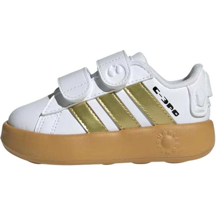 Adidas Star Wars x Adidas GRAND COURT 2.0 Low top Toddler Shoes White Brown Gold Infant And Toddler