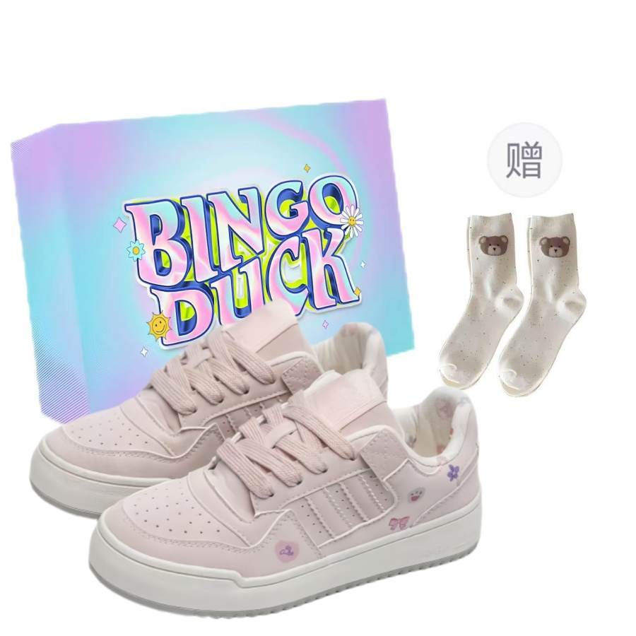 BINGO DUCK Synthetic Leather Slip Resistant Slip Resistant Low top Skateboard Shoes Women's