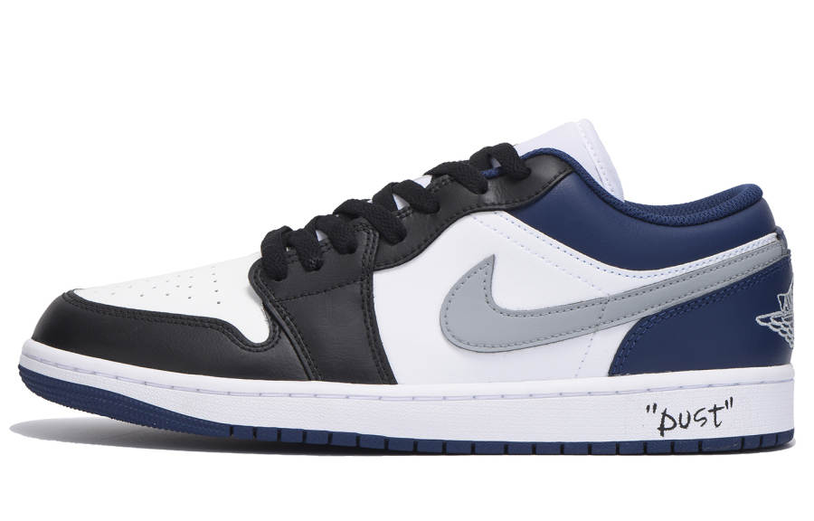 Jordan Jordan Air Jordan 1 Cushioning Low top Children's Basketball Shoes Gray Blue Teenagers