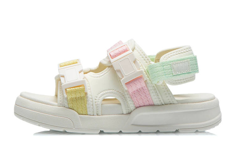 Li-Ning YOUNG Li Ning YOUNG Coca Fashion Sports Sandals White Yellow Pink Teenagers