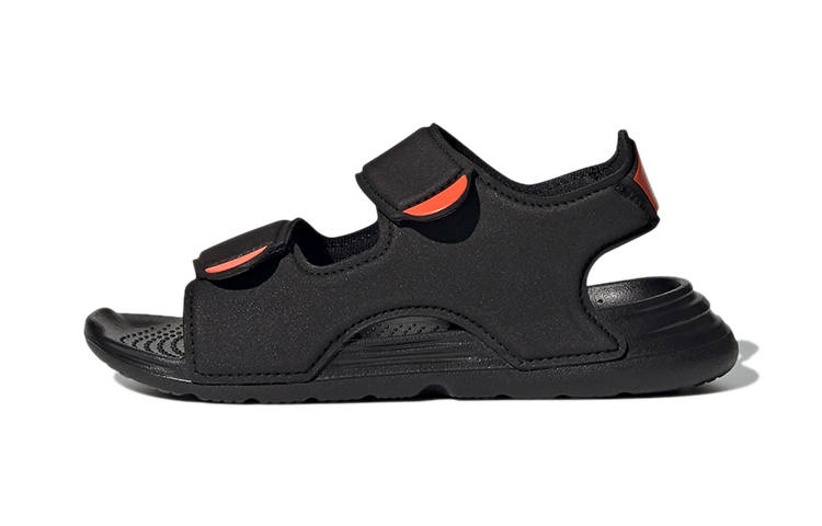 Adidas Adidas Swim Sandal Synthetic Leather Children's Sandals Black Orange Children Aged 3 7 Years Old
