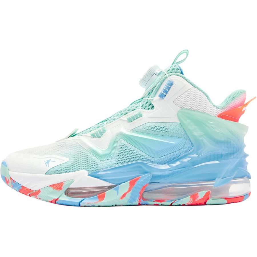 QIAODAN Canglong 6.0 Summer Mid top Basketball Shoes Tranquil Blue/Hezhou Blue Unisex