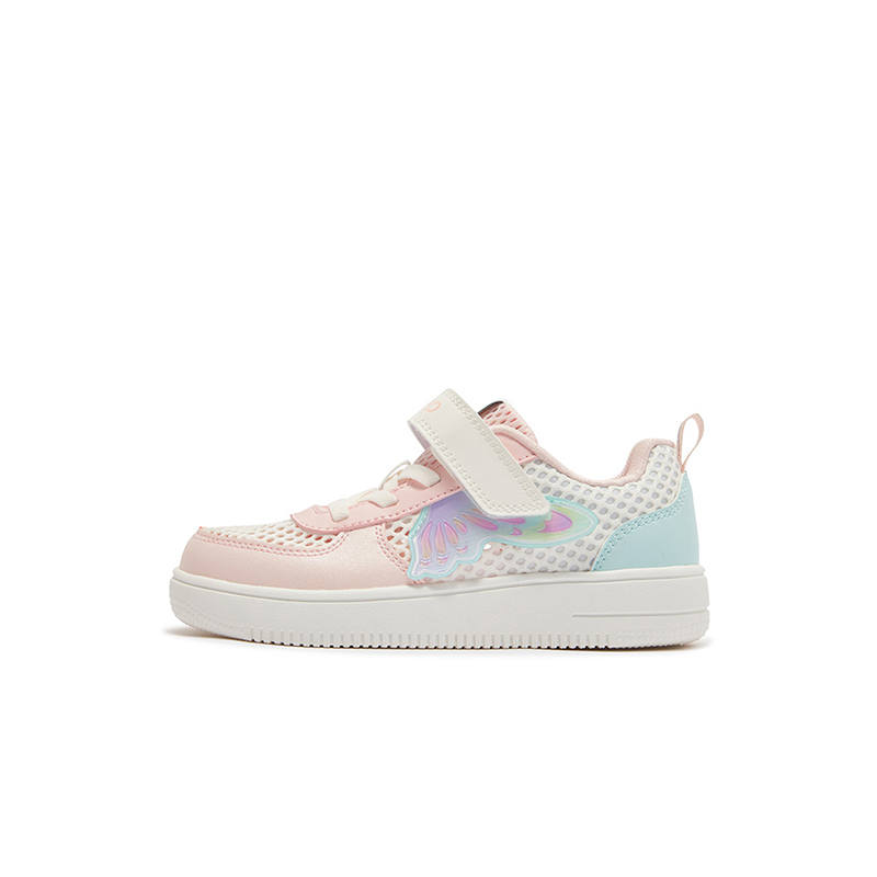 XTEP Abrasion Resistant, Breathable, Slip Resistant Low top Skateboard Shoes Sail White Pastel Pink Kids'