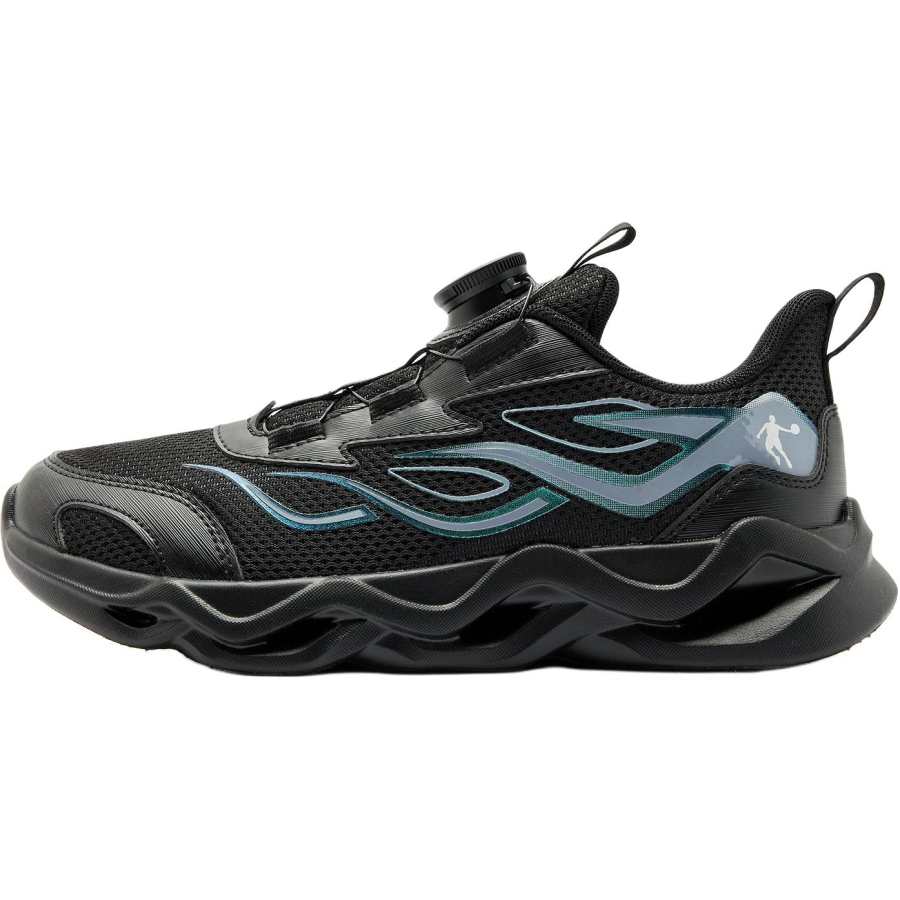 QIAODAN Comfortable And Lightweight Low top Running Shoes Black/Silver Unisex