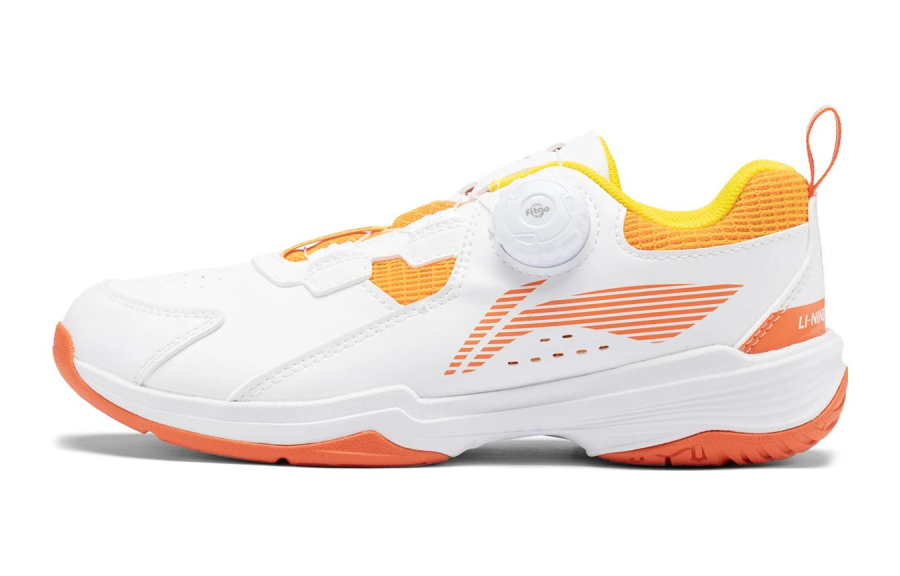 Li-Ning Li Ning Ace KD Synthetic Leather Anti Kick And Abrasion Resistant Low top Kids' Training Shoes White Orange