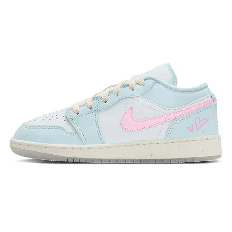Jordan Jordan Air Jordan 1 Genuine Leather Slip Resistant Cushioning Abrasion Resistant Low top Children's Basketball Shoes