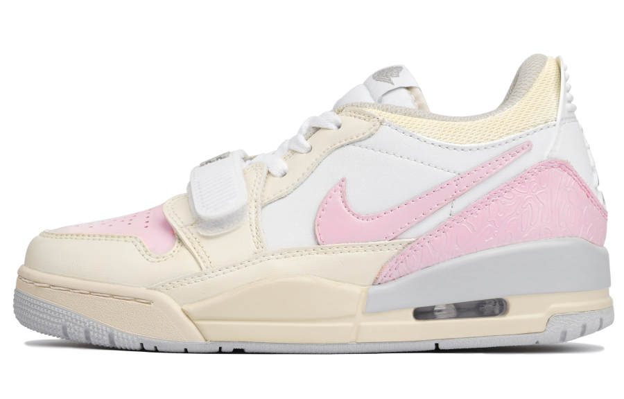 Jordan Jordan Legacy 312 Slip Resistant Low top Children's Basketball Shoes Pink White