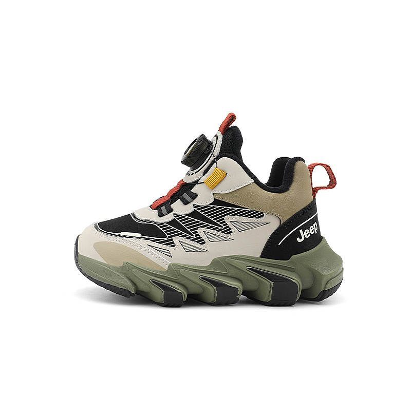 Jeep Synthetic Leather Fleece Lined Soft Sole Comfortable Minimalist Fashion Versatile Kids Lifestyle Shoes