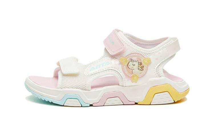 Antakids Anta Slip Resistant Abrasion Resistant Children's Sandals White Blue Pink Children Aged 3 7 Years Old