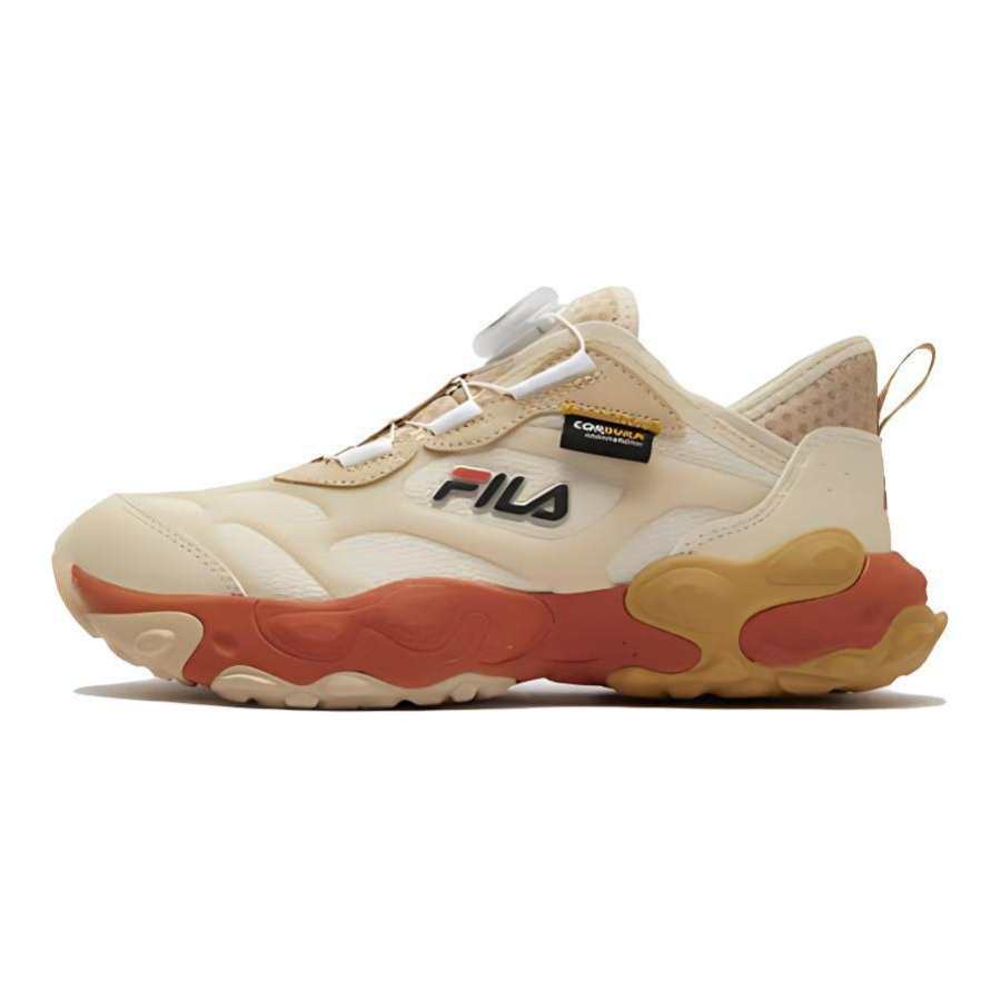 FILA KIDS Dragon Carp Slip Resistant, Abrasion Resistant, Rebound Support Low top Kids' Outdoor Shoes Yellow Brown