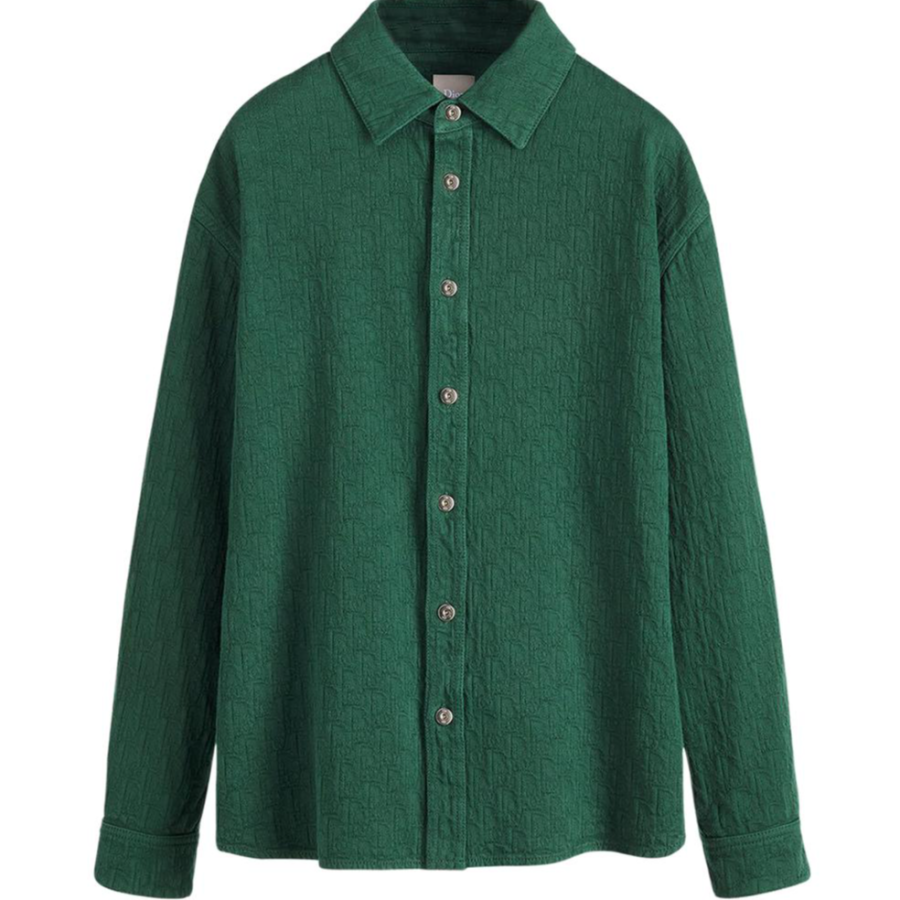 DIOR DIOR Shirts Men's Dark Green Lapel Moderate Other