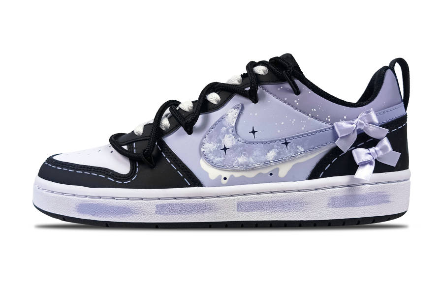Nike Nike Court Borough Star Valley Leather Anti Kick And Abrasion Resistant Low top Kids' Skateboarding Shoes Black