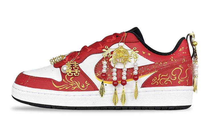 Nike Nike Court Borough 2 Low top Skateboard Shoes Women's Red White Gold