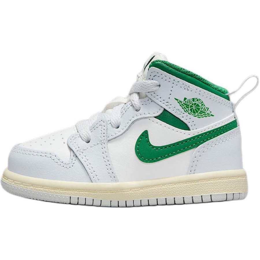 Jordan Jordan 1 Slip Resistant Abrasion Resistant Mid top Toddler Shoes White Green Infant And Toddler