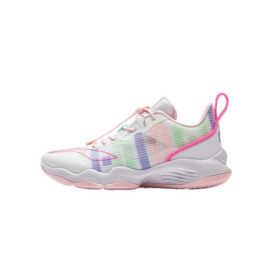 Li-Ning YOUNG Li Ning YOUNG Basketball Synthetic Leather Low top Basketball Shoes Standard White Unisex