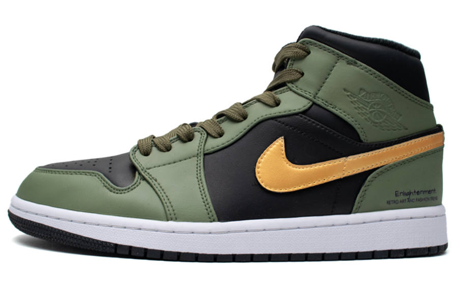 Jordan Jordan Air Jordan 1 Mid top Children's Basketball Shoes Olive Teenagers