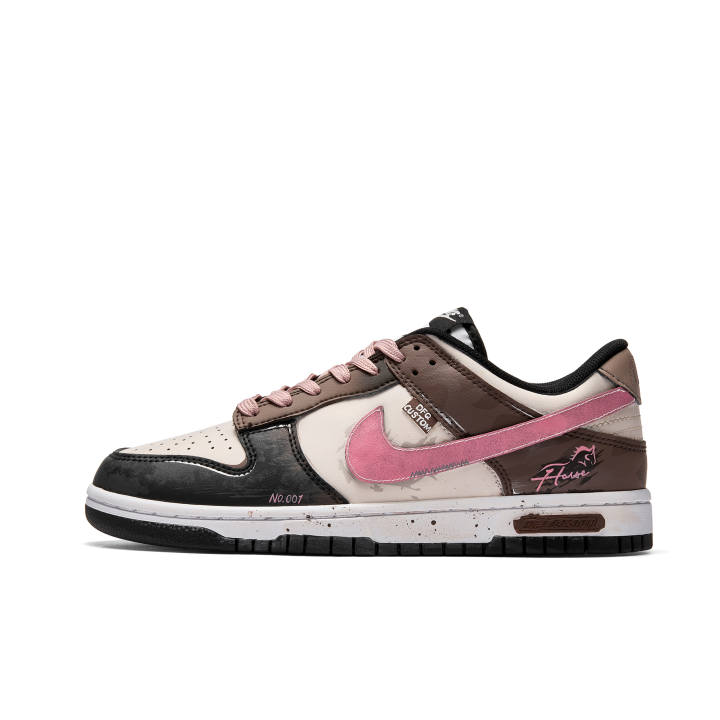 Nike Nike Dunk Swift Dust Slip Resistant Cushioning Abrasion Resistant Low top Skateboard Shoes Pink Brown Unisex