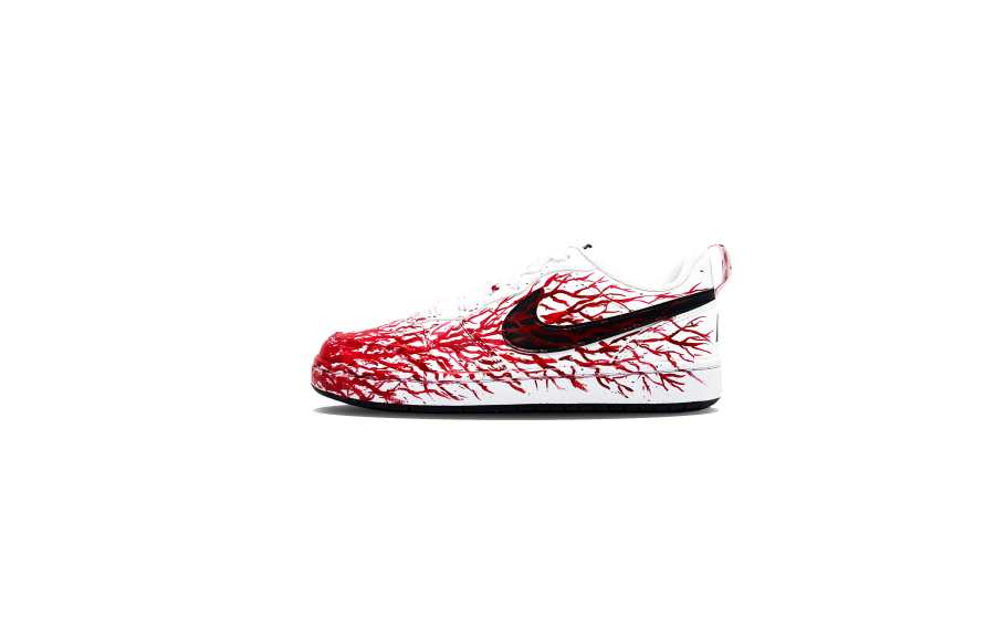 Nike Nike Court Borough Anti Slip Wear Resistant Low Top Kids' Skateboarding Shoes White Teenagers