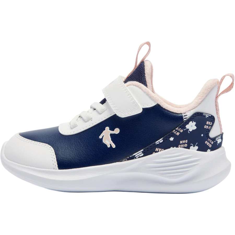 QIAODAN Fabric Comfortable Slip Resistant Abrasion Resistant Children's Cotton Shoes Blue White