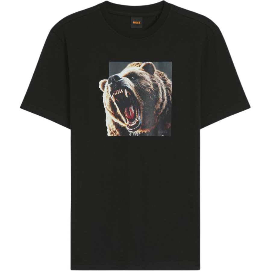 HUGO BOSS T Shirts Men's Black Crew Neck Moderate Straight Fit