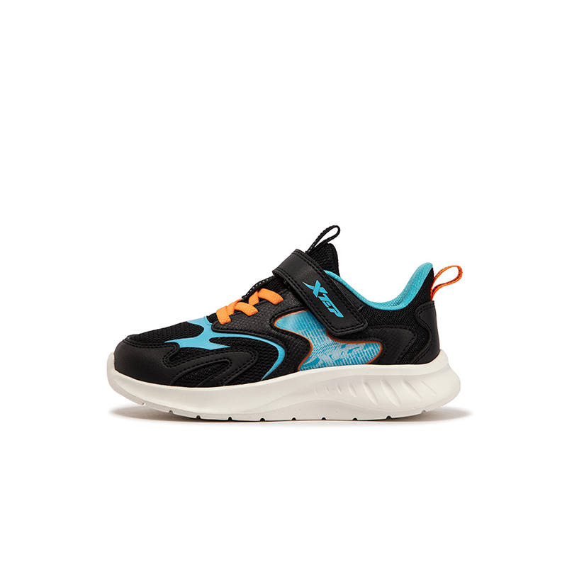 XTEP Comfortable Slip Resistant Cushioning Low top Kids' Running Shoes Black Children Aged 3 7 Years Old