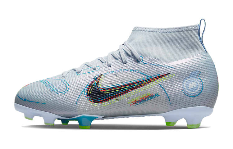 Nike Nike Mercurial Superfly 8 Slip Resistant Cushioning Wear Resistant Lightweight Mid Top Kids' Soccer Shoes Gray Kids'