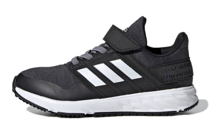 Adidas Adidas Fortafaito EL K Breathable Low top Running Shoes Black Gray Kids'