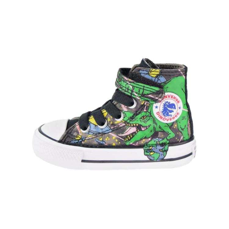 Converse Chuck Taylor All Star Interstellar Dinos Hook And Loop High top Casual Canvas Shoes Taupe Infant And Toddler
