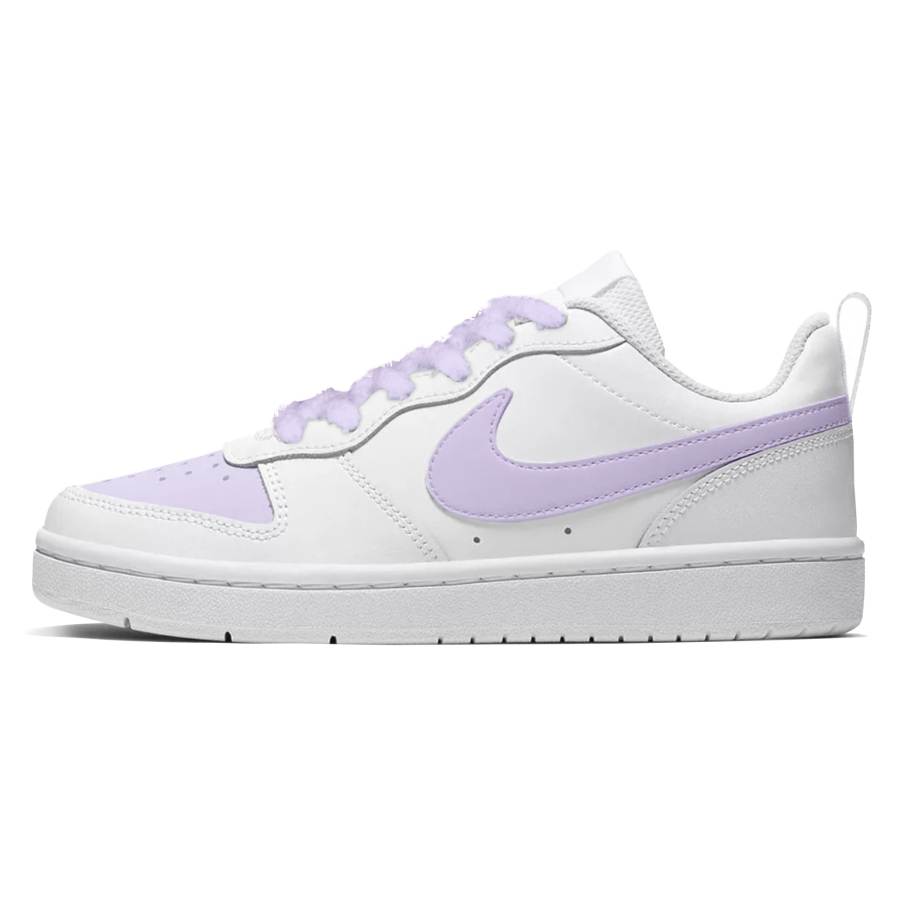 Nike Nike Court Borough Leather Slip Resistant Cushioning Low top Kids' Skateboarding Shoes Light Purple Teenagers