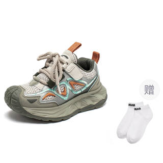 HOBIBEAR Synthetic Leather, Textile Cushioning Abrasion Resistant Low top Casual Shoes Light Green Kids'